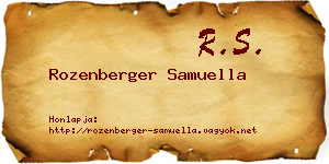 Rozenberger Samuella névjegykártya